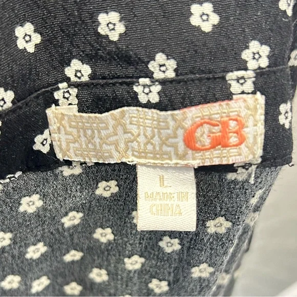 GB Gianni Bini Black White Floral Playsuit Pantsuit Large - Picture 5 of 5